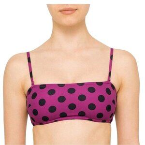 New ZIMMERMANN | Sculpt Bandeau Bikini Top Purple Black Polka Dot Sz 4 6